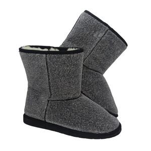 DAWGS Dark Silver Glitter Womens Faux Fur Lined Boots - Size: 10